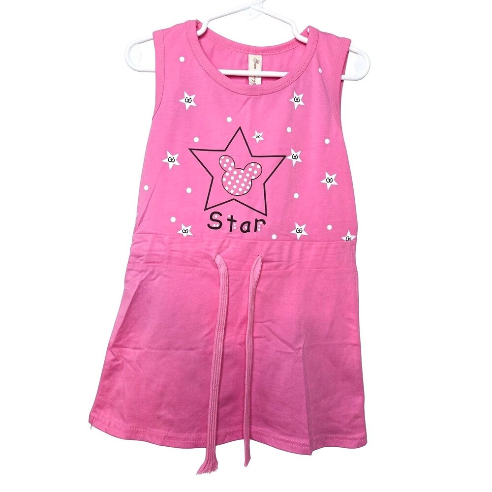 Girls Dress Cotton Casual Star Size 2T-3T